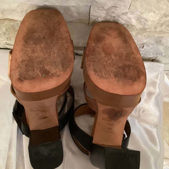 Elizabeth and James Chunky Rose Gold Black Heels - Picture 11 of 11